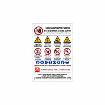 F305216800030 Ploča građevinska gradilišta 11 SIMBOLA 800 X 600 mm Pubblicentro 16800070P