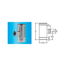 F309945271208 CIJEV OD NEHRĐAJUĆEG ČELIKA ŽENSKA Ø 120 od 90° REDUKCIJA na Ø 80 nepropusna T.200 za dimnjak s jednom stijenkom ...