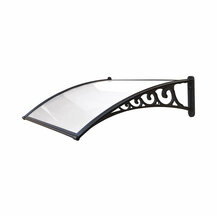 F36470026 NADSTREŠNICA NAXOS od kompaktnog polikarbonata satinirane boje 1 x 0,8 m struktura od aluminija crna art. 821/5 Biacchi