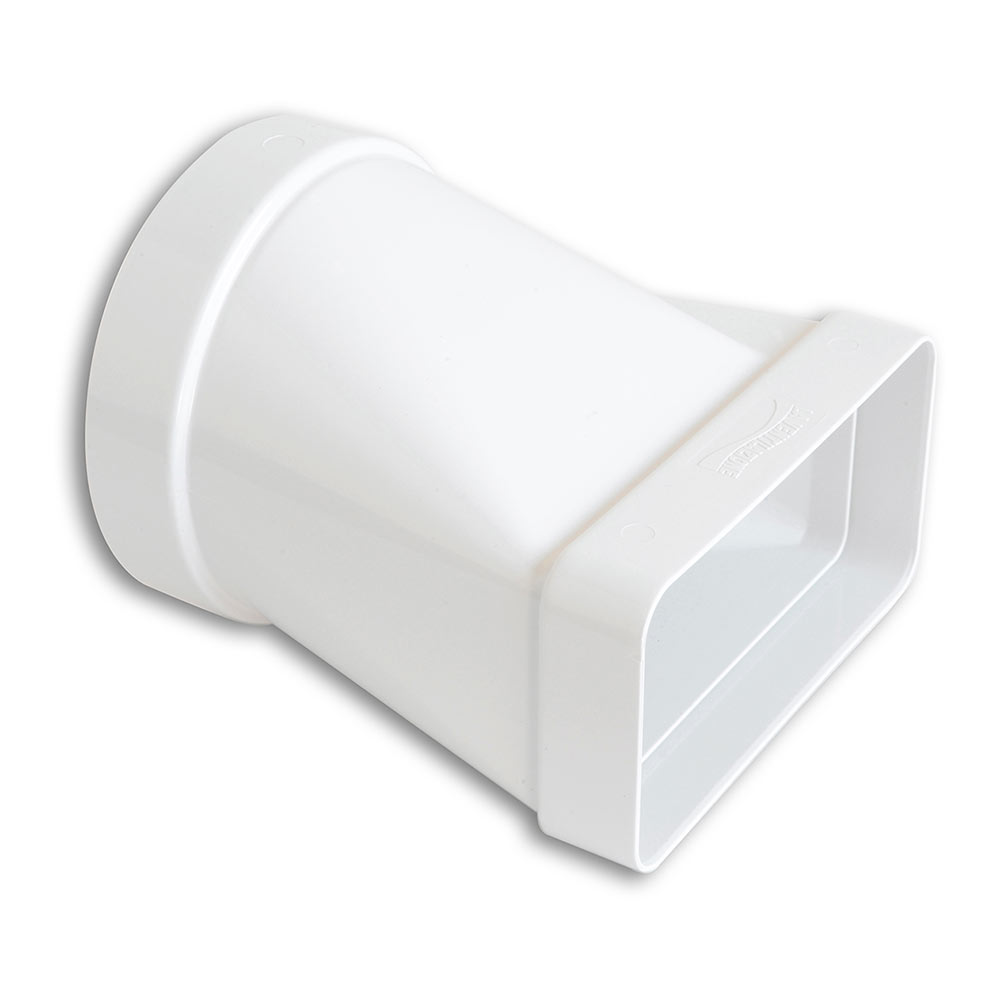 F3028CGO112B Art. CGO112B VODORAVNA SPOJKA za cijev za KUHINJSKU NAPU kanalizirana od Ø 100 120 x 60 mm BIJELA Edil PLast