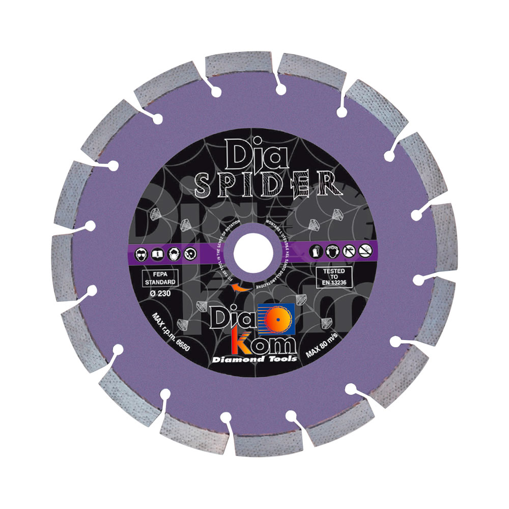 F30360430 Art. SPDL230 DIJAMANTNI brus DIALASER SPIDER Ø 230 x 22,2 za BETON/GRANIT/PORFIR/ŠLJUNAK za BRUSILICU Diakom