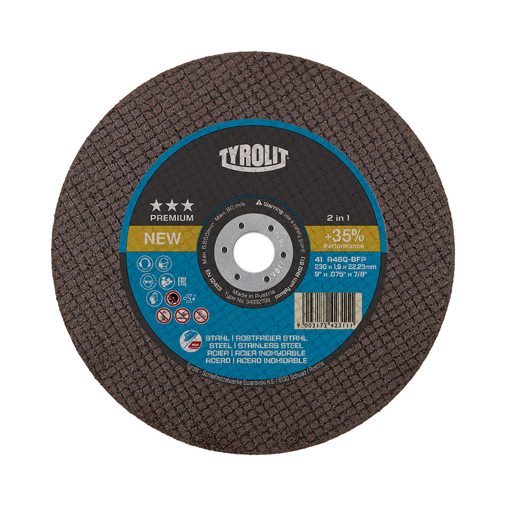 F3036TP297 ABRAZIVNI brus EXTRA TANAK za REZANJE ČELIKA/NEHRĐAJUĆEG ČELIKA 230 x 1,9 PREMIUM za brusilicu art. 920353/34332798 ...