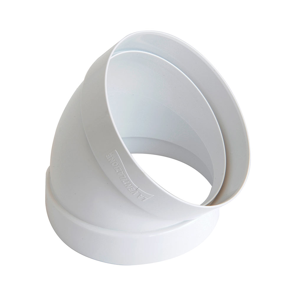 F3082CCR10045B Art. CCR10045B CIJEV 45  za KUHINJSKU NAPU kanalizirana Ø 100 mm BIJELA Edil PLast