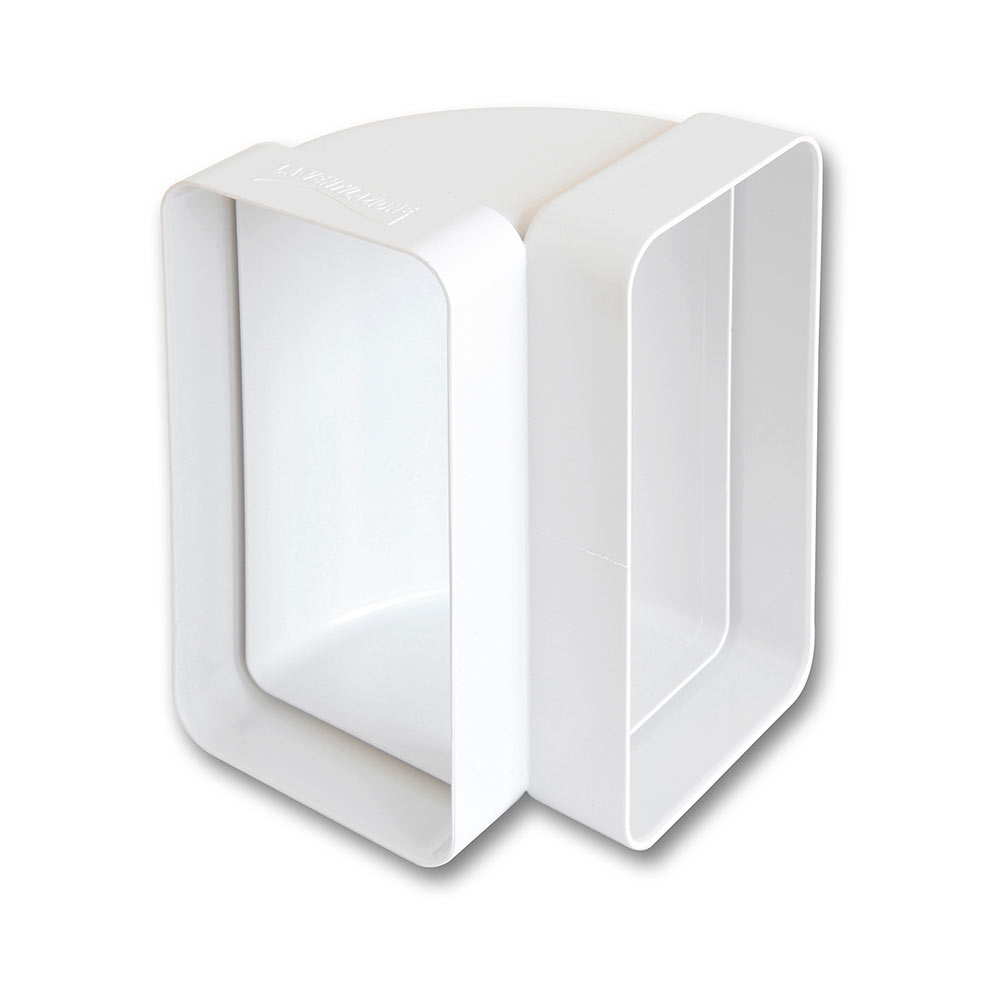 F3082CCV126B Art. CCV126B CIJEV 90  VERTIKALNA za cijev za KUHINJSKU NAPU kanalizirana 120 x 60 mm BIJELA Edil PLast