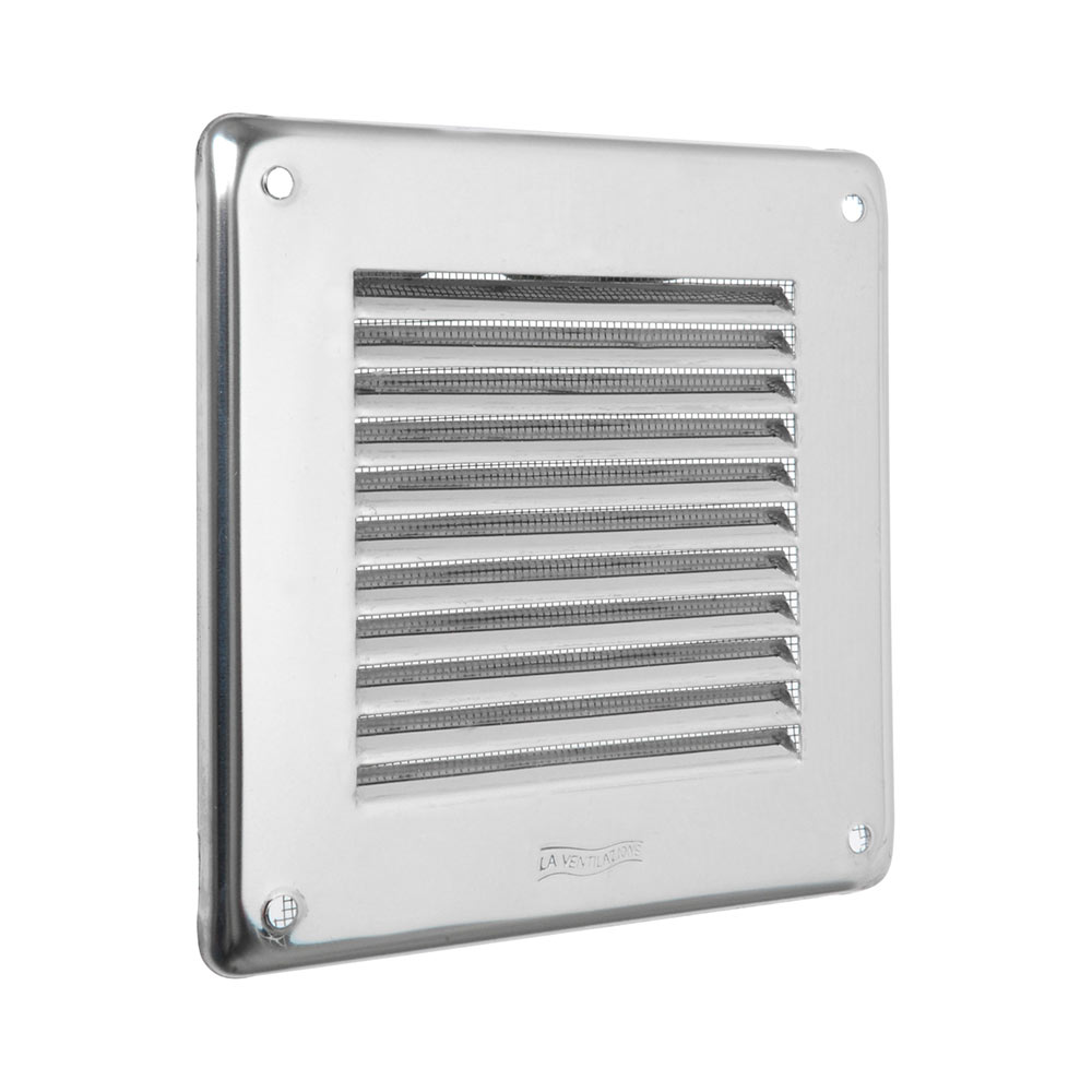 F3082GIN10R VENTILACIJSKA REŠETKA ČETVRTASTA od INOXA 140 x 140 s mrežom za pričvršćivanje tiplom art. GIN10R Edil plast