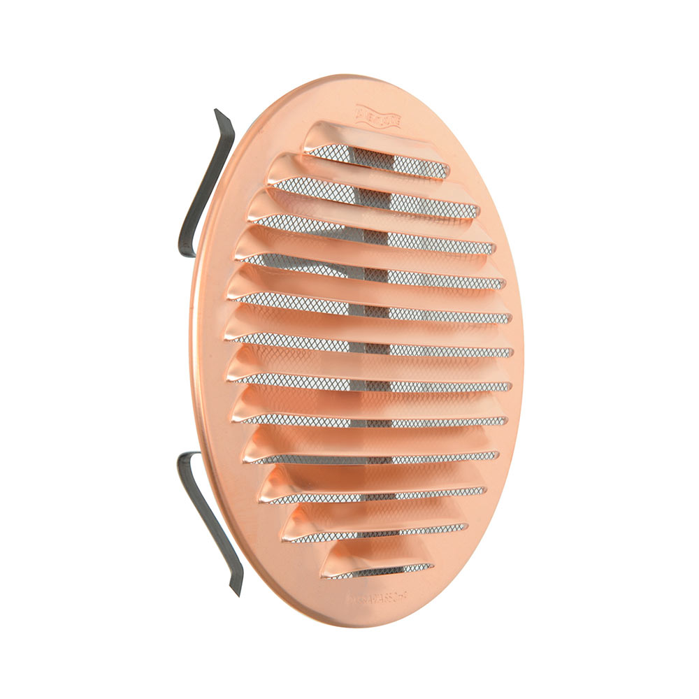 F3082GRATU125R VENTILACIJSKA REŠETKA od BAKRA OKRUGLA Ø 150 c/opruga s mrežom art. GRATU125R Edil Plast