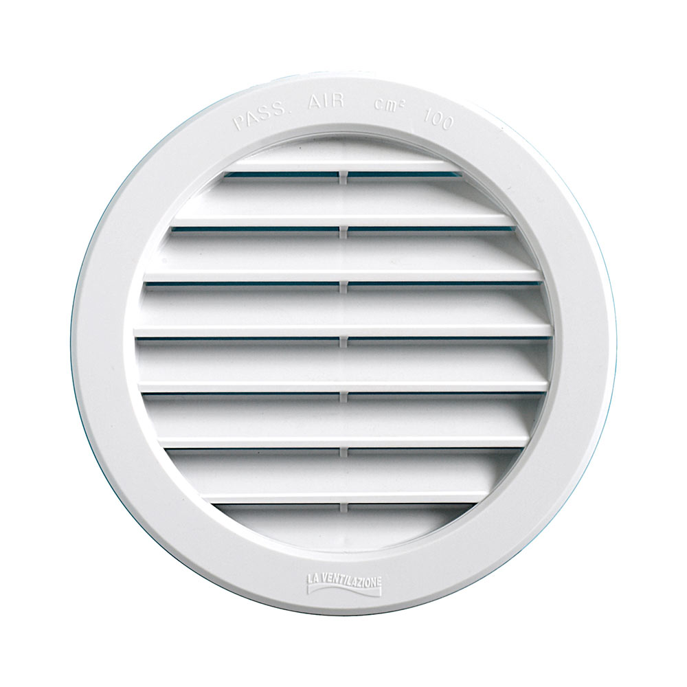 F3082T12RB VENTILACIJSKA REŠETKA od PLASTIKE za ugradnju s mrežom OKRUGLA Ø 121 bijela art. T12RB Edil Plast