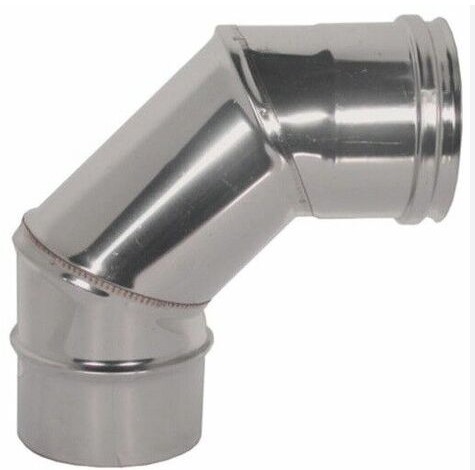 F309945050080 INOX DIMOVODNO KOLJENO Ø 80 od 90  za dimovodnu cijev od nehrđajućeg čelika s jednom stijenkom art. 4505 Fibrotubi