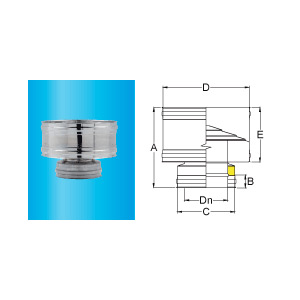 F309945630180 KAPA dimnjaka ZA ZAŠTITU OD VJETRA Ø 180 za dimovodnu cijev od nehrđajućeg čelika s dvije stijenke art. 4563 Fibrot...