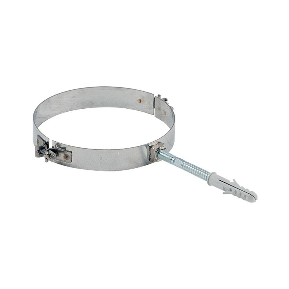 F309949530130 OBUJMICA Ø 130 pričvršćivanje s tiplom za dimovodnu cijev od nehrđajućeg čelika s jednom stijenkom art. 4593 Fibr...