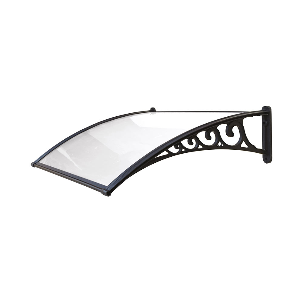 F36470026 NADSTREŠNICA NAXOS od kompaktnog polikarbonata satinirane boje 1 x 0,8 m struktura od aluminija crna art. 821/5 Biacchi