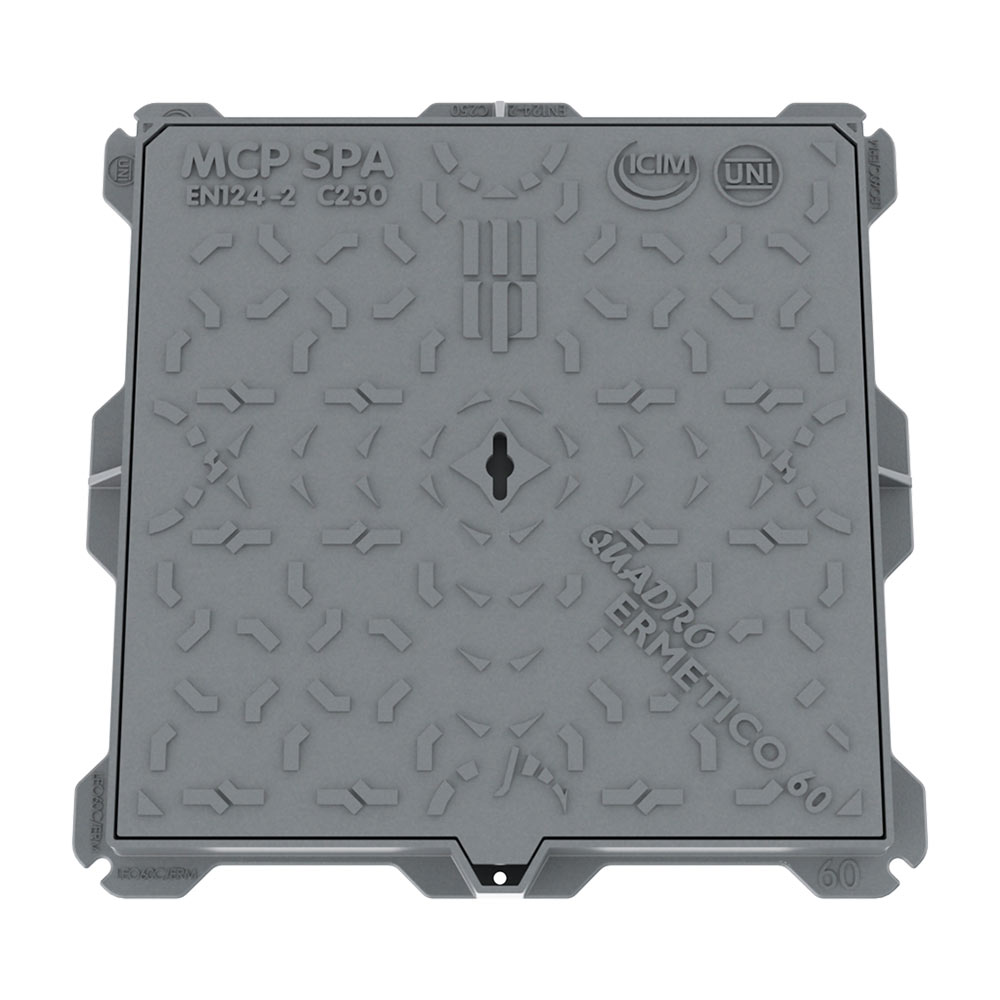 F38050004 MCP POKLOPAC od LIJEVANOG ŽELJEZA klasa C250 serija LEO mjere vanjske 600 x 600 mm otvor bez okvira 500 x 500 mm visine...